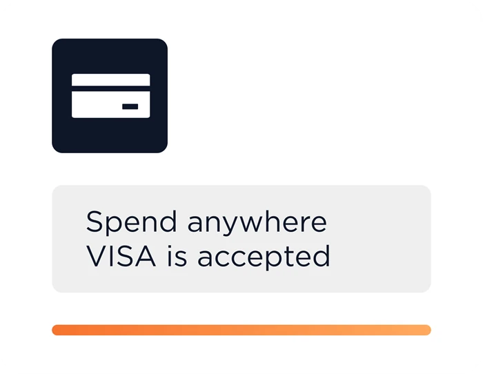 Spend anywhere VISA is accepted